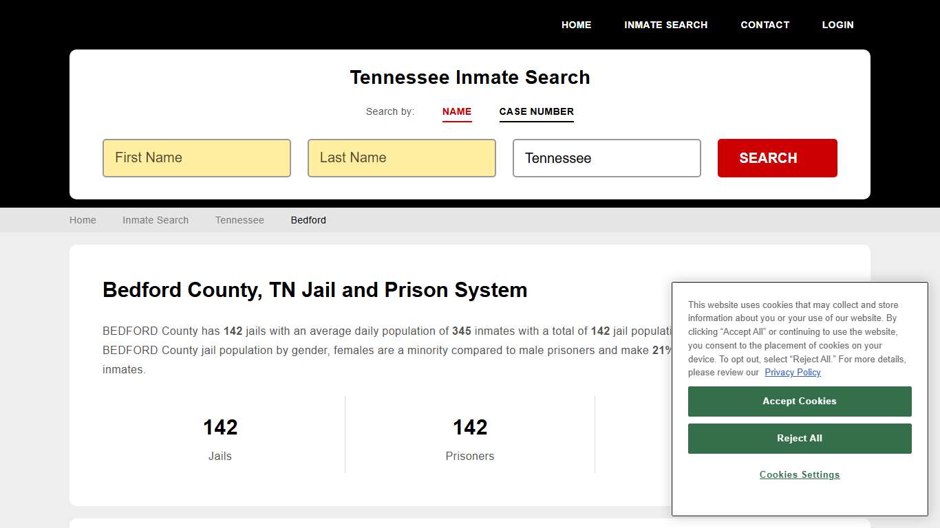 Bedford County, TN Inmate Search - StateCourts